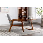 Leisure Chair with Solid Wood Armrest and Feet for Living Room Bedroom Studio chair