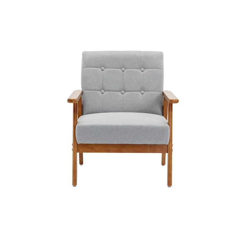 Leisure Chair with Solid Wood Armrest and Feet for Living Room Bedroom Studio chair