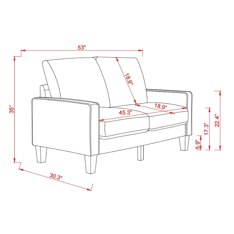 Modern Living Room Furniture Loveseat