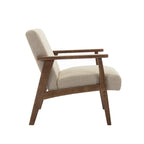 Fabric Accent Armchair with Rubberwood Legs – Plush Cushions, 330 lb Capacity