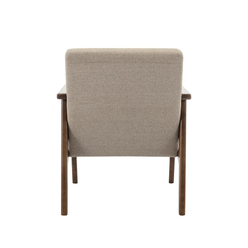 Fabric Accent Armchair with Rubberwood Legs – Plush Cushions, 330 lb Capacity