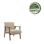 Fabric Accent Armchair with Rubberwood Legs – Plush Cushions, 330 lb Capacity