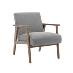 Fabric Accent Armchair with Rubberwood Legs – Plush Cushions, 330 lb Capacity