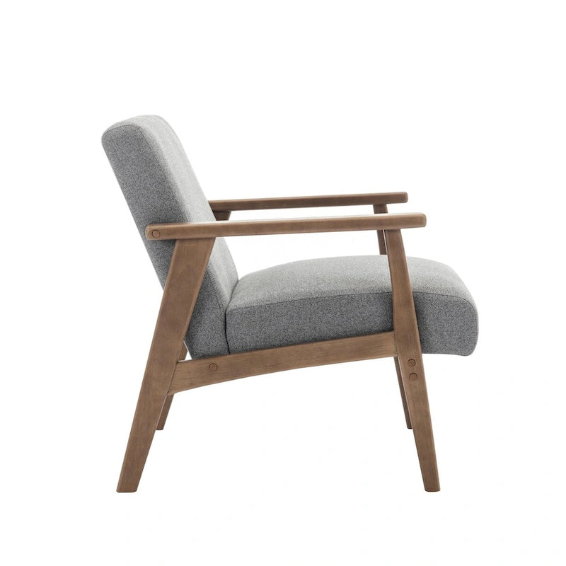 Fabric Accent Armchair with Rubberwood Legs – Plush Cushions, 330 lb Capacity
