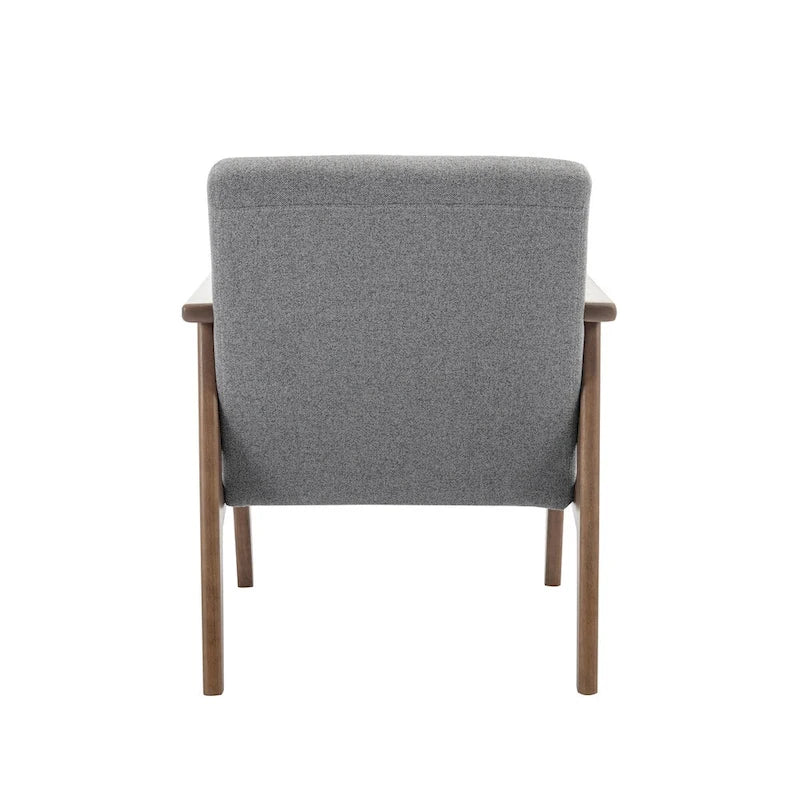 Fabric Accent Armchair with Rubberwood Legs – Plush Cushions, 330 lb Capacity