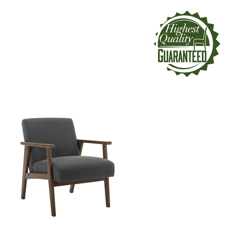 Fabric Accent Armchair with Rubberwood Legs – Plush Cushions, 330 lb Capacity