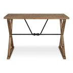 Rustic Farmhouse Solid Wood & Metal Console Table – 42"W, X-Cross Design