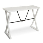 Rustic Farmhouse Solid Wood & Metal Console Table – 42"W, X-Cross Design