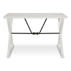 Rustic Farmhouse Solid Wood & Metal Console Table – 42"W, X-Cross Design