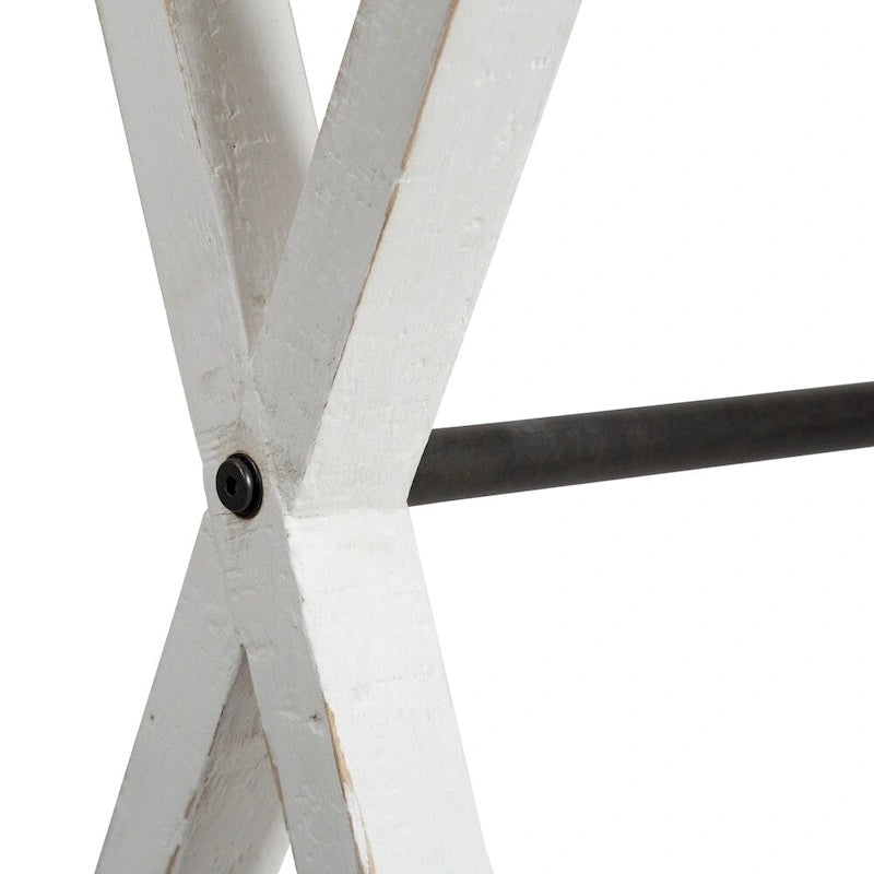 Rustic Farmhouse Solid Wood & Metal Console Table – 42"W, X-Cross Design