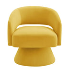 Upholstered Velvet Swivel Accent Chairs with Open Backrest