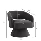Upholstered Velvet Swivel Accent Chairs with Open Backrest