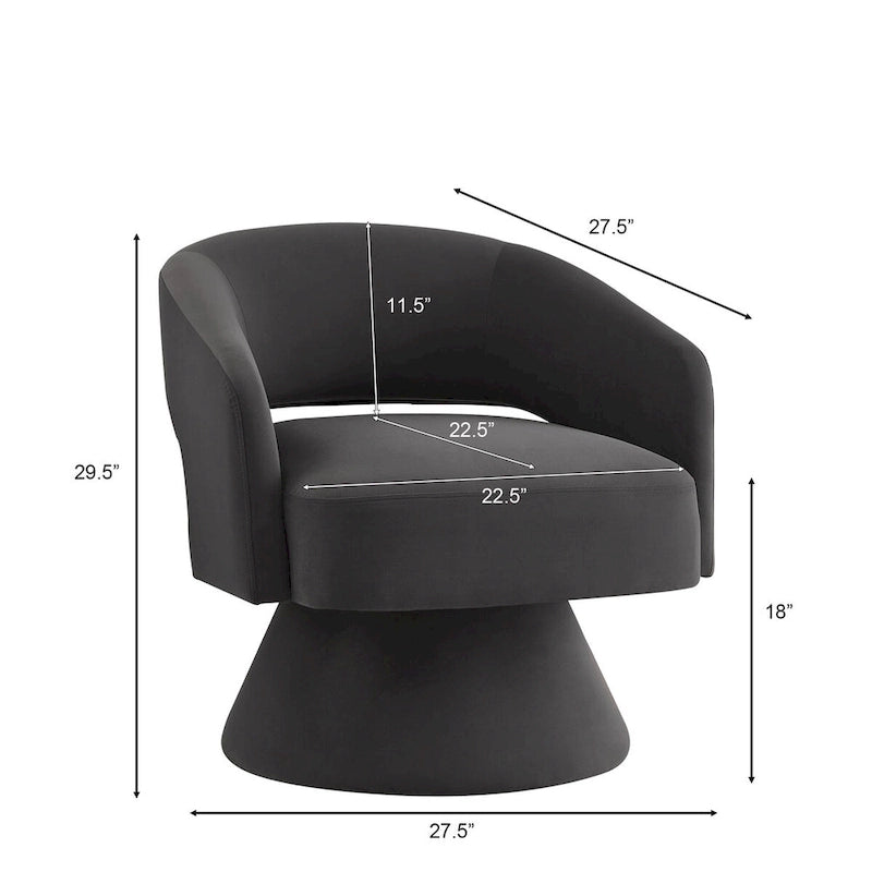 Upholstered Velvet Swivel Accent Chairs with Open Backrest