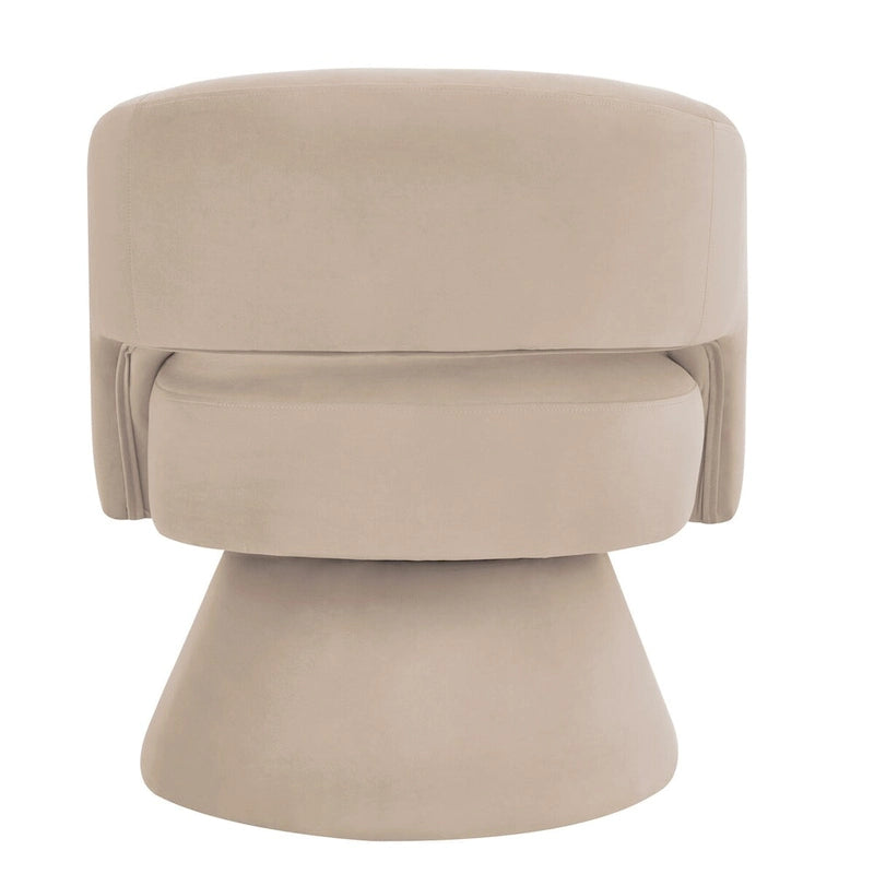 Upholstered Velvet Swivel Accent Chairs with Open Backrest