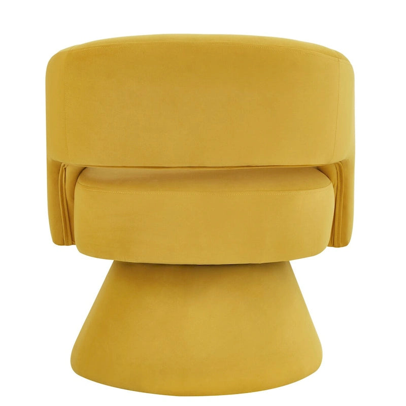Upholstered Velvet Swivel Accent Chairs with Open Backrest