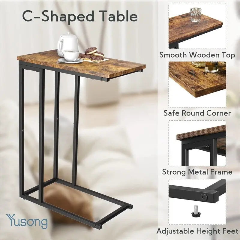 Small C Shaped End Table - 10D x 18.1W x 25H