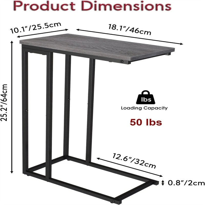 Small C Shaped End Table - 10D x 18.1W x 25H