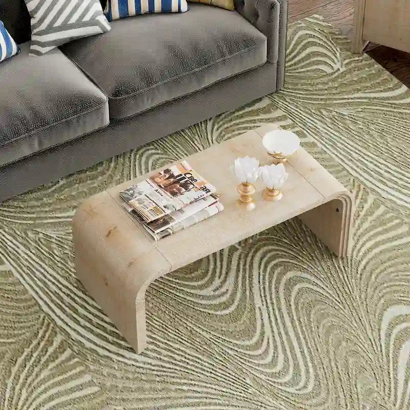 Minimalist Coffee Table with Curved Art Deco Design