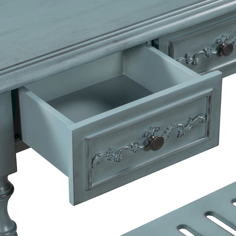 Modern Console Table with 4 Drawers and 1 Shelf