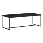 47" Rectangular Coffee Table – Black Grain / Antiqued Gray Oak / Alder White, Steel Frame, 1-Piece
