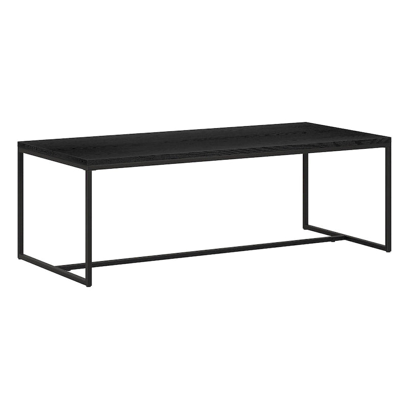 47" Rectangular Coffee Table – Black Grain / Antiqued Gray Oak / Alder White, Steel Frame, 1-Piece