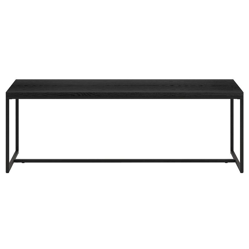 47" Rectangular Coffee Table – Black Grain / Antiqued Gray Oak / Alder White, Steel Frame, 1-Piece