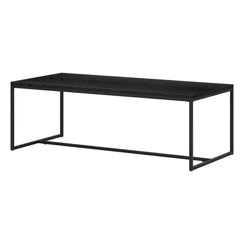 47" Rectangular Coffee Table – Black Grain / Antiqued Gray Oak / Alder White, Steel Frame, 1-Piece