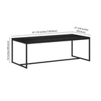 47" Rectangular Coffee Table – Black Grain / Antiqued Gray Oak / Alder White, Steel Frame, 1-Piece