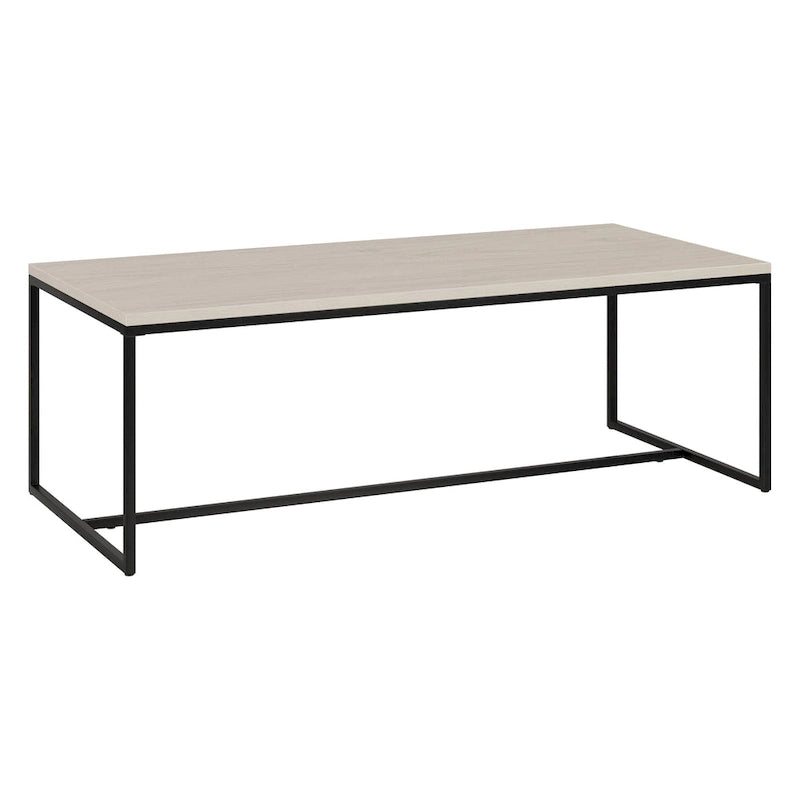 47" Rectangular Coffee Table – Black Grain / Antiqued Gray Oak / Alder White, Steel Frame, 1-Piece