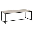 47" Rectangular Coffee Table – Black Grain / Antiqued Gray Oak / Alder White, Steel Frame, 1-Piece
