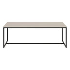 47" Rectangular Coffee Table – Black Grain / Antiqued Gray Oak / Alder White, Steel Frame, 1-Piece