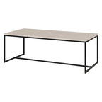 47" Rectangular Coffee Table – Black Grain / Antiqued Gray Oak / Alder White, Steel Frame, 1-Piece