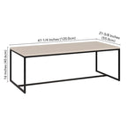 47" Rectangular Coffee Table – Black Grain / Antiqued Gray Oak / Alder White, Steel Frame, 1-Piece