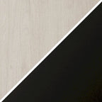 47" Rectangular Coffee Table – Black Grain / Antiqued Gray Oak / Alder White, Steel Frame, 1-Piece