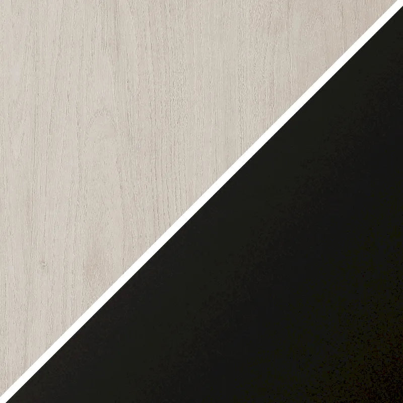 47" Rectangular Coffee Table – Black Grain / Antiqued Gray Oak / Alder White, Steel Frame, 1-Piece