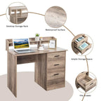 43.31 3 Drawers Wooden Computer Desk with Letter File Cabinet