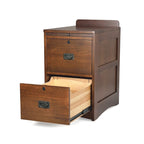 2-Drawer Quartersawn White Oak File Cabinet – Walnut Stain, Locking, Pull-Out Writing Tray