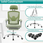 Home Office Desk Chair with Footrest, High-Back Mesh Rolling Swivel Reclining Chairs, Comfortable Headrest, Lumbar Support