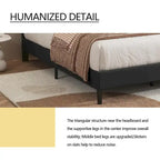 Upholstered Platform Bed Frame with Button-Tufted Headboard – No Box Spring