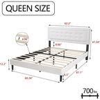 Upholstered Platform Bed Frame with Button-Tufted Headboard – No Box Spring