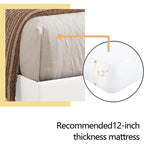 Upholstered Platform Bed Frame with Button-Tufted Headboard – No Box Spring