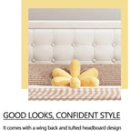 Upholstered Platform Bed Frame with Button-Tufted Headboard – No Box Spring