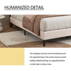 Upholstered Platform Bed Frame with Button-Tufted Headboard – No Box Spring