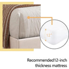 Upholstered Platform Bed Frame with Button-Tufted Headboard – No Box Spring