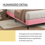 Upholstered Platform Bed Frame with Button-Tufted Headboard – No Box Spring