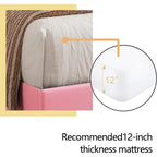 Upholstered Platform Bed Frame with Button-Tufted Headboard – No Box Spring