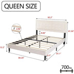 Upholstered Platform Bed Frame with Button-Tufted Headboard – No Box Spring