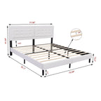 Upholstered Platform Bed Frame with Button-Tufted Headboard – No Box Spring