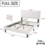 Upholstered Platform Bed Frame with Button-Tufted Headboard – No Box Spring
