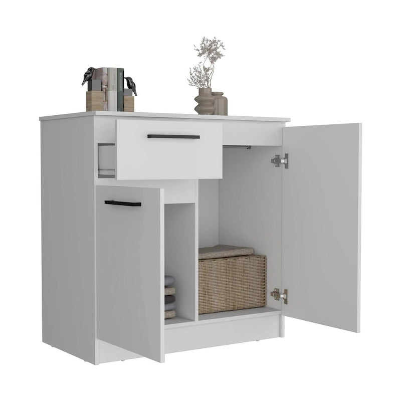 Compact Dresser with 2-Door Cabinet & Drawer – White or Black